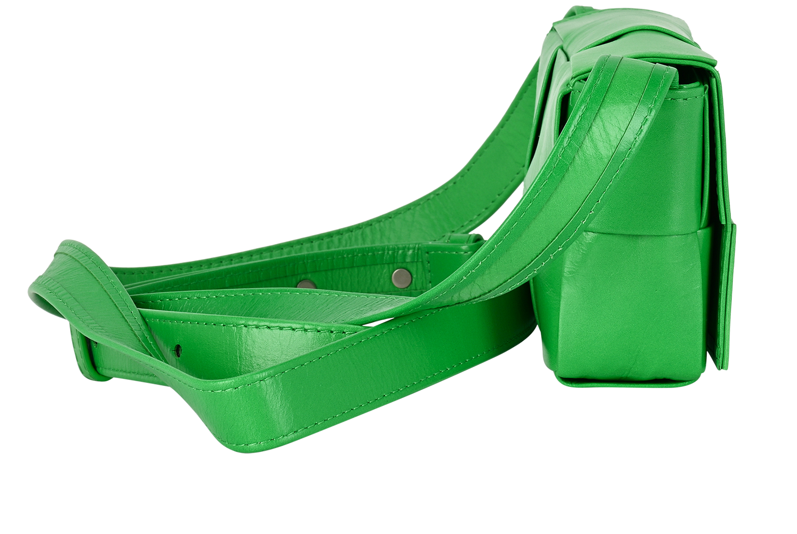 Mini Cassette Bag, &pound;420, Handbags, Green, Leather, Side view